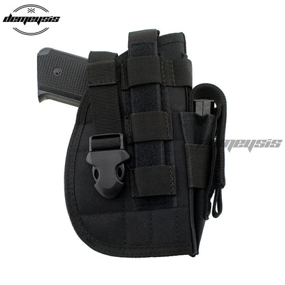 Universal Tactical Gun Holster Right Hand Molle Pistol Holster Combat Airsoft Waist Belt Holster Black tan green multicam