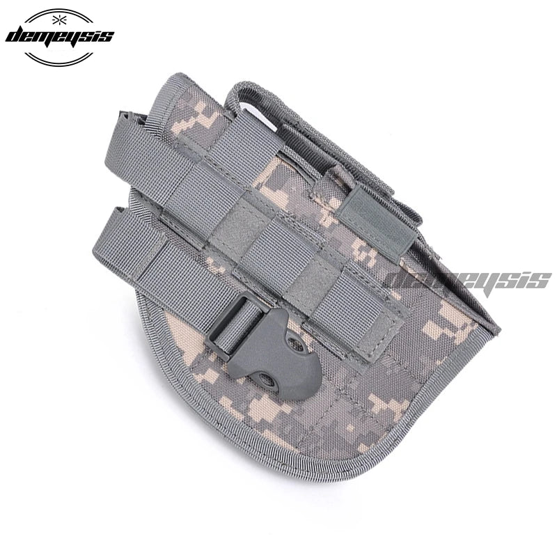 Universal Tactical Gun Holster Right Hand Molle Pistol Holster Combat Airsoft Waist Belt Holster Black tan green multicam