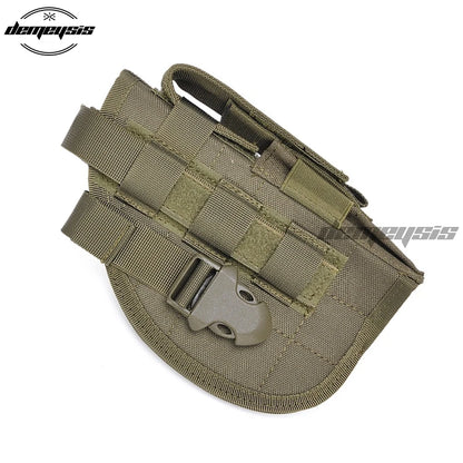 Universal Tactical Gun Holster Right Hand Molle Pistol Holster Combat Airsoft Waist Belt Holster Black tan green multicam