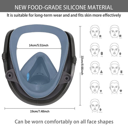 15 in 1 full face mask, reusable, wide field of vision, widely used in paint and welding woodworking 6800 respirator