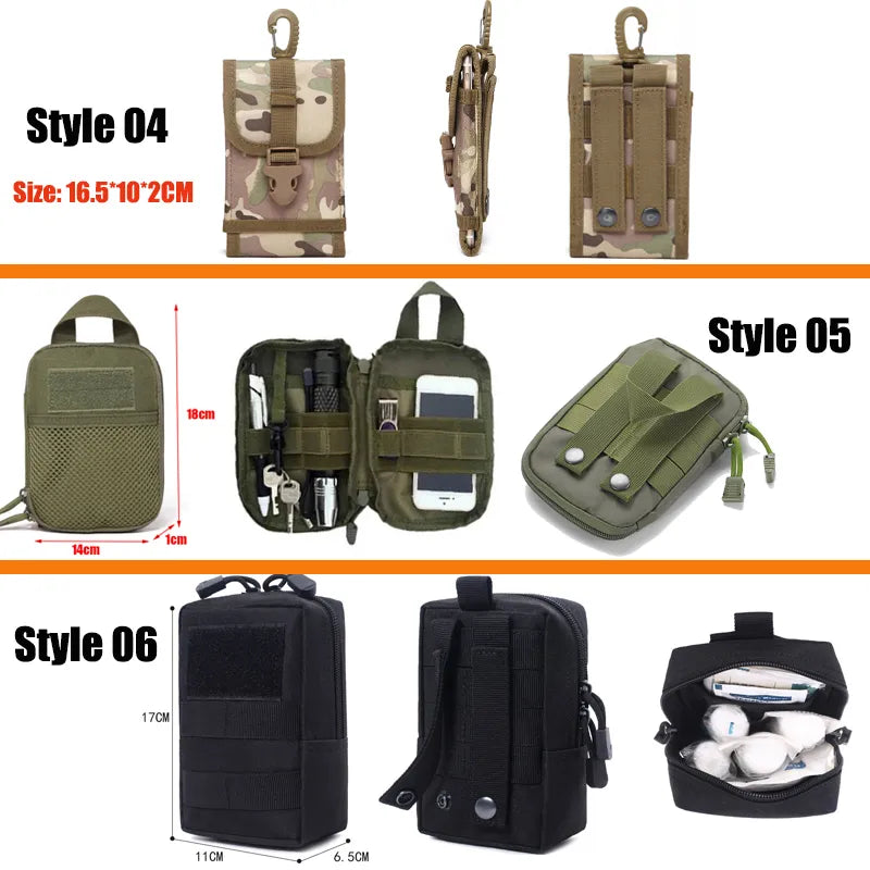 Tactical Bag Molle Military Waist Bag Men Mobile Phone Pouch Camping Hunting Accessories Belt Fanny Pack Utility Army EDC Pack