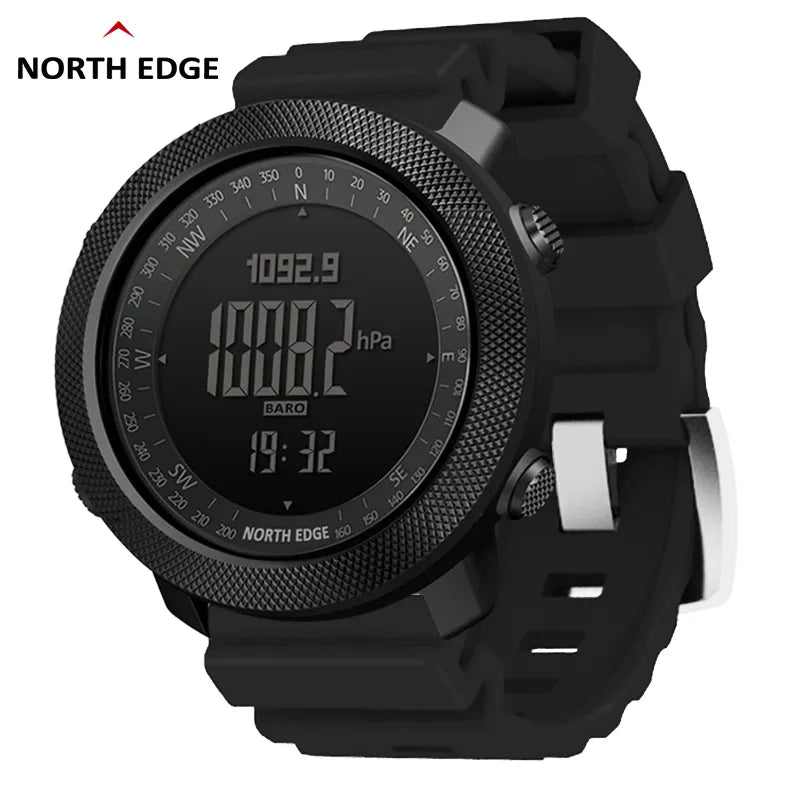 NORTH EDGE Men's sport Digital watch Running Swimming Military Army watches Altimeter Barometer Compass waterproof 50m Wristband