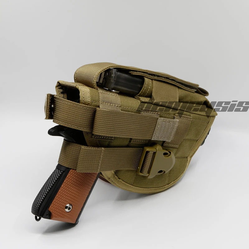 Universal Tactical Gun Holster Right Hand Molle Pistol Holster Combat Airsoft Waist Belt Holster Black tan green multicam