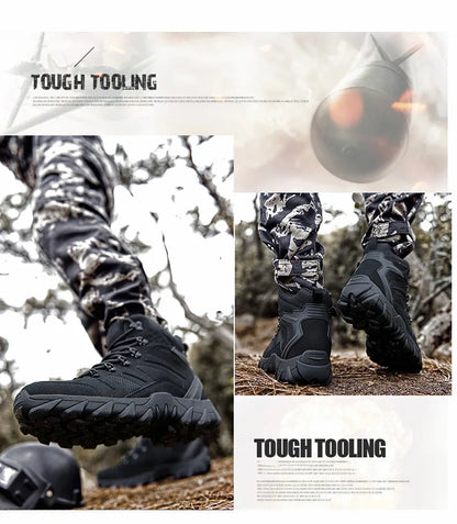 2023 Model, Military Man Tactical Boots, High Quality Desert Combat Boots Men, Leather Outdoor Army Boots Male Lightweight